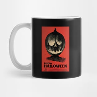 Bloody Halloween. Retro Horror Movie Poster Design Mug